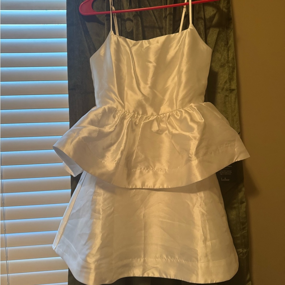 Lulus Bubbly Charm White Taffeta Tiered Ruffle Mini Dress